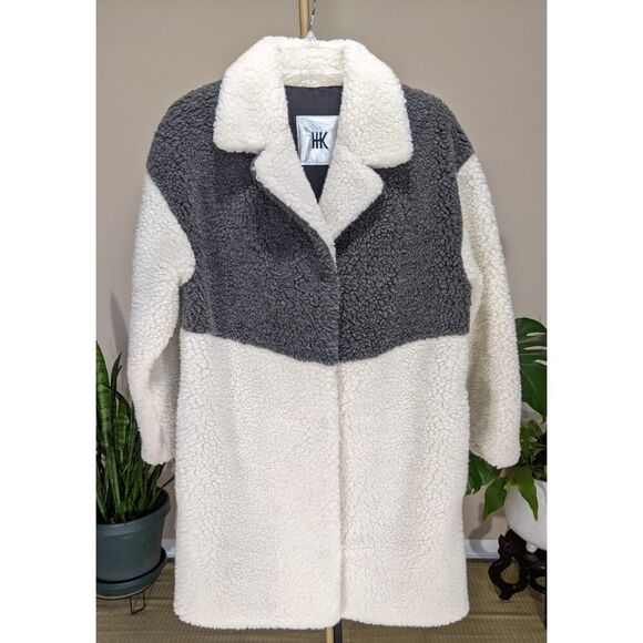 NWOT 100% Natural Sheep WOOL MEDIUM WEIGHT HK brand teddy bear coat. - Picture 3 of 16